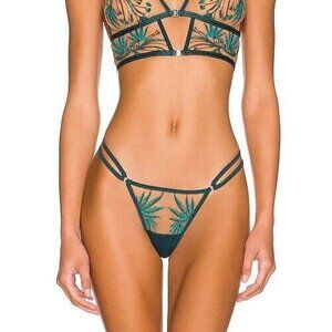 NWT Thistle and Spire SZ 3X Brooklyn Haze Thong Panty Emerald Espresso MSRP $30